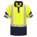 Polo Day/Night Quick Dry Cotton Backed Yellow Navy Size