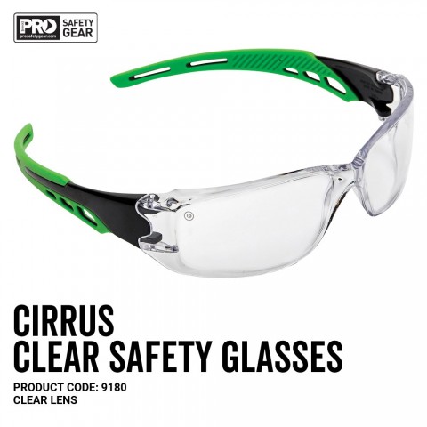Pro Choice Green Safety Glasses - Clear