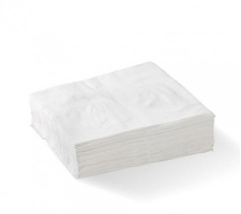 Biopak 1Ply 1/4 Fold, White Napkin X3000