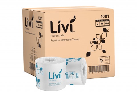 Livi Essentials 2Ply 400 Sheets X 48 Wrapped Rolls - 1001