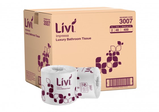 Livi Impressa 2Ply 400 Sheets X 48 Wrapped Rolls -3007
