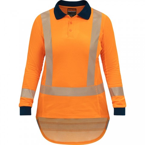 Womens Polo Long Sleeve Quick Dry TTMC-W17 X-Back Orange Size