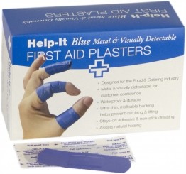 Help-It Blue Detectable Standard Plasters 100 Pack